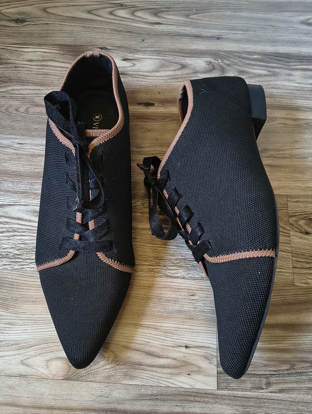 Vivaia Grace Lace Up Oxfords Black Brown Women's Size 42 US 10.5